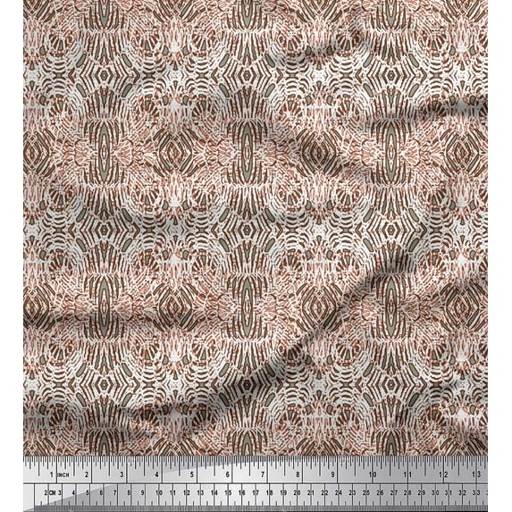 Soimoi Orange Cotton Poplin Fabric Leopard Animal Skin Decor Fabric Printed Yard 42 Inch Wide