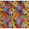 thumbnail image 1 of Soimoi Orange Cotton Poplin Fabric Tropical Leaves & Wild Animal Print Sewing Fabric BTY 42 Inch Wide, 1 of 7