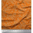 thumbnail image 1 of Soimoi Orange Georgette Viscose Fabric Artistic Leaf & Floral Printed Fabric 1 Yard 42 Inch Wide, 1 of 3