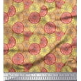 thumbnail image 1 of Soimoi Orange Georgette Viscose Fabric Lemon Slice Vegetable Print Fabric by the Yard 42 Inch Wide, 1 of 3