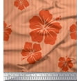 thumbnail image 1 of Soimoi Orange Georgette Viscose Fabric Stripe & Floral Decor Fabric Printed Yard 42 Inch Wide, 1 of 3