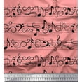 thumbnail image 1 of Soimoi Orange Modal Satin Fabric Notes Musical Instrument Print Sewing Fabric Yard 42 Inch Wide, 1 of 3