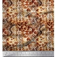 thumbnail image 1 of Soimoi Orange Moss Georgette Fabric Leopard & Snake Animal Skin Decor Fabric Printed Yard 42 Inch Wide, 1 of 3