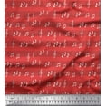thumbnail image 1 of Soimoi Orange Poly Georgette Fabric Notes Musical Instrument Print Fabric by Yard 42 Inch Wide, 1 of 3