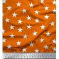 thumbnail image 1 of Soimoi Orange Poly Georgette Fabric Stars Star Print Sewing Fabric Yard 42 Inch Wide, 1 of 3
