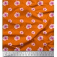 thumbnail image 1 of Soimoi Orange Rayon Crepe Fabric Artistic Floral Print Fabric by Yard 46 Inch Wide, 1 of 3