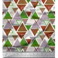 thumbnail image 1 of Soimoi Orange Rayon Crepe Fabric Triangle Geometric Print Fabric by the Yard 46 Inch Wide, 1 of 3