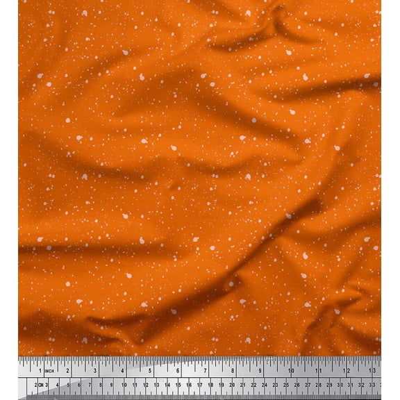 Soimoi Orange Rayon Fabric Brush Stroke Abstract Decor Fabric Printed Yard 42 Inch Wide
