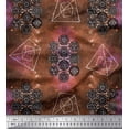 thumbnail image 1 of Soimoi Orange Rayon Fabric Scared Geometric Galaxy Print Fabric by the Yard 42 Inch Wide, 1 of 3