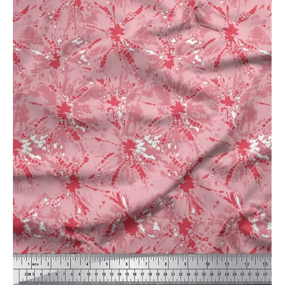 Soimoi Orange Viscose Chiffon Fabric Batik Tie-Dye Printed Craft Fabric by the Yard 42 Inch Wide