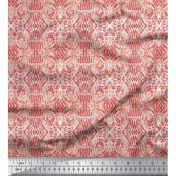 Soimoi Orange Viscose Chiffon Fabric Leopard Animal Skin Decor Fabric Printed Yard 42 Inch Wide