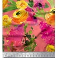thumbnail image 1 of Soimoi Orange polyester Crepe Fabric Leaves & Floral Fabric Prints by Yard 42 Inch Wide, 1 of 1