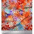 thumbnail image 1 of Soimoi Orange polyester Crepe Fabric Leopard Animal Skin Fabric Prints By Yard 52 Inch Wide, 1 of 3