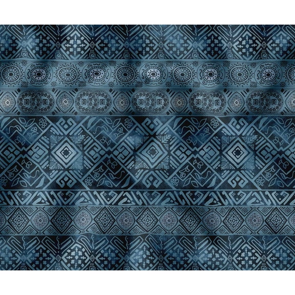 Soimoi Patchwork Theme Decorative Fabric by The Yard - 56" W x 36" L - Water-Resistant Material for Cushions, Covers, and DIY Upholstery - Blue