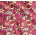 thumbnail image 1 of Soimoi Pink Cotton Cambric Fabric Stripe,Seashell & Starfish Ocean Print Fabric by the Yard 56 Inch Wide, 1 of 7