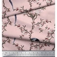 thumbnail image 1 of Soimoi Pink Cotton Duck Fabric Floral & Paradise Whydah Bird Fabric Prints By Yard 44 Inch Wide, 1 of 3