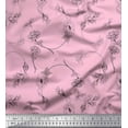 thumbnail image 1 of Soimoi Pink Cotton Duck Fabric Flower Floral Print Fabric by the Yard 44 Inch Wide, 1 of 3