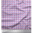 thumbnail image 1 of Soimoi Pink Cotton Duck Fabric Plaid Check Print Fabric by Yard 56 Inch Wide, 1 of 3