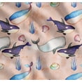 thumbnail image 1 of Soimoi Pink Cotton Poplin Fabric Shell & Whale Fish Ocean Printed Craft Fabric by the Yard 58 Inch Wide, 1 of 7
