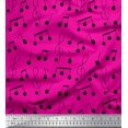 thumbnail image 1 of Soimoi Pink Cotton Voile Fabric Notes Musical Instrument Print Fabric by Yard 42 Inch Wide, 1 of 3