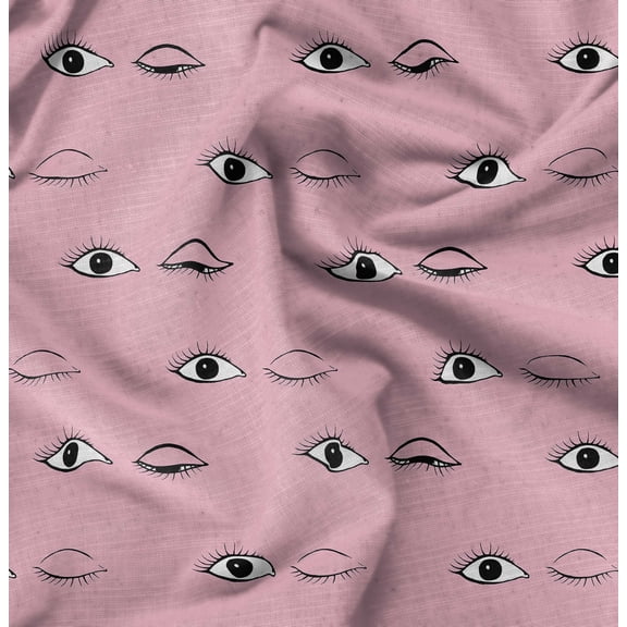Soimoi Pink Fabric - By the Yard - 42 Inch Wide - Eyes Face Textile - Abstract and Artistic Patterns for Stylish Creations Printed Fabric