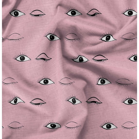 Soimoi Pink Fabric - By the Yard - 56 Inch Wide - Eyes Face Textile - Abstract and Artistic Patterns for Stylish Creations Printed Fabric