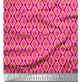 thumbnail image 1 of Soimoi Pink Georgette Viscose Fabric Ogee Geometric Decor Fabric Printed Yard 42 Inch Wide, 1 of 3