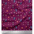 thumbnail image 1 of Soimoi Pink Heavy Canvas Fabric Crab & Jellyfish Ocean Print Sewing Fabric Yard 58 Inch Wide, 1 of 3