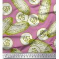 thumbnail image 1 of Soimoi Pink Heavy Canvas Fabric Cucumber Vegetable Print Fabric by Yard 58 Inch Wide, 1 of 3