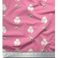 thumbnail image 1 of Soimoi Pink Japan Crepe Satin Fabric Bow & Balloon Kids Print Fabric by Yard 42 Inch Wide, 1 of 3