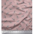 thumbnail image 1 of Soimoi Pink Japan Crepe Satin Fabric Stripe & Wild Animal Print Fabric by The Yard 42 Inch Wide, 1 of 1