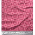 thumbnail image 1 of Soimoi Pink Moss Georgette Fabric Arrow & Diamond Geometric Print Sewing Fabric Yard 42 Inch Wide, 1 of 3