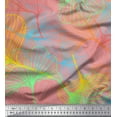 thumbnail image 1 of Soimoi Pink Moss Georgette Fabric Artistic Leaves Print Sewing Fabric Yard 42 Inch Wide, 1 of 3