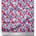 thumbnail image 1 of Soimoi Pink Rayon Fabric Insect,Leaves & Floral Print Sewing Fabric BTY 42 Inch Wide, 1 of 1