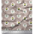 thumbnail image 1 of Soimoi Pink polyester Crepe Fabric Cupcakes Food Print Fabric by the Yard 42 Inch Wide, 1 of 3