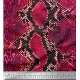 thumbnail image 1 of Soimoi Pink polyester Crepe Fabric Leopard & Snake Animal Skin Printed Fabric 1 Yard 42 Inch Wide, 1 of 3