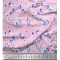 thumbnail image 1 of Soimoi Pink polyester Crepe Fabric Unicorn & Rainbow Nature Decor Fabric Printed Yard 52 Inch Wide, 1 of 3
