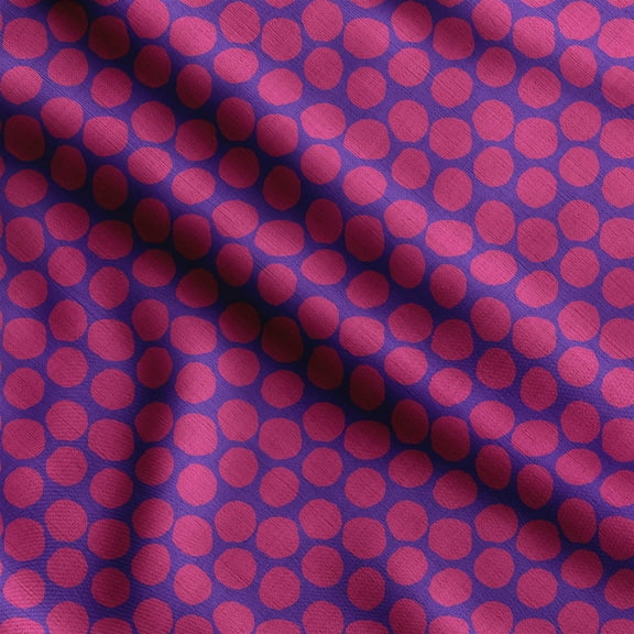 Soimoi Polka Dot Print,Cotton Cambric, Quilting Fabric Sold by The Yard 42 Inch Wide, Medium Weight Cotton Fabric, SewingSupplies,Purple
