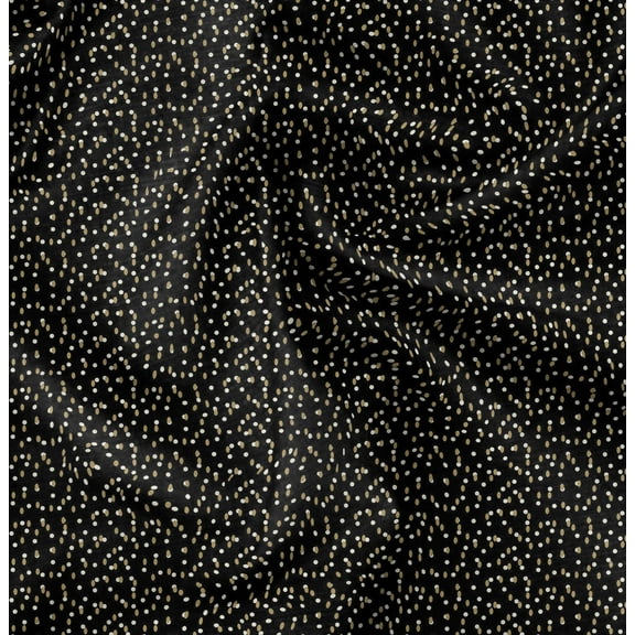 Soimoi Polka Print, Silk Fabric, Decor Sewing Fabric by The Yard 42 Inch Wide,Decorative Fabric for Shirts Suits Ties, Black