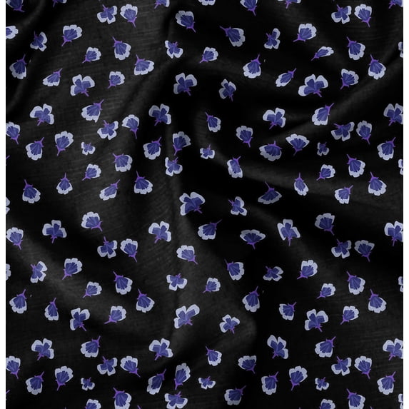 Soimoi Poly Canvas Black Fabric By the Yard - 56 Inch Wide - Florals Print Fabric - Elegant and Timeless Patterns for Fashion and Home Decor Printed Fabric