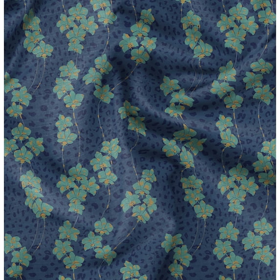 Soimoi Poly Canvas Blue Fabric By the Yard - 56 Inch Wide - Florals Print Fabric - Elegant and Timeless Patterns for Fashion and Home Decor Printed Fabric