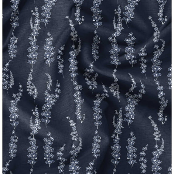 Soimoi Poly Canvas Blue Fabric By the Yard - 56 Inch Wide - Florals Print Fabric - Elegant and Timeless Patterns for Fashion and Home Decor Printed Fabric