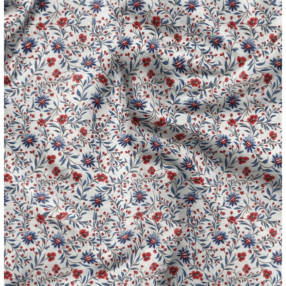 Soimoi Poly Canvas Blue Fabric By the Yard - 56 Inch Wide - Florals Print Fabric - Elegant and Timeless Patterns for Fashion and Home Decor Printed Fabric