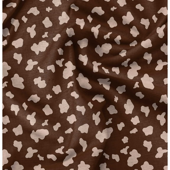 Soimoi Poly Canvas Brown Fabric - By the Yard - 56 Inch Wide - Abstracts Art Fabric - Contemporary and Unique Patterns for Creative Projects Printed Fabric