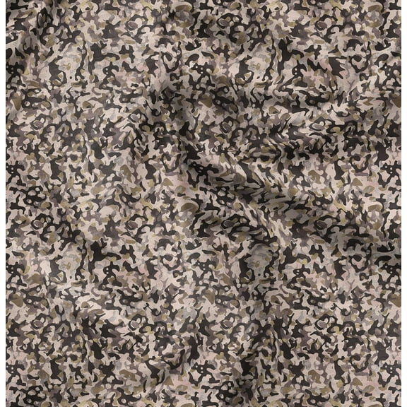 Soimoi Poly Canvas Brown Fabric By the Yard - 56 Inch Wide -Abstracts Art Fabric - Contemporary and Unique Patterns for Creative Projects Printed Fabric