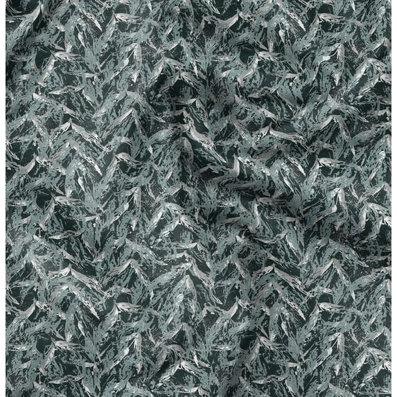 Soimoi Poly Canvas Green Fabric By the Yard - 56 Inch Wide -Abstracts Art Fabric - Contemporary and Unique Patterns for Creative Projects Printed Fabric