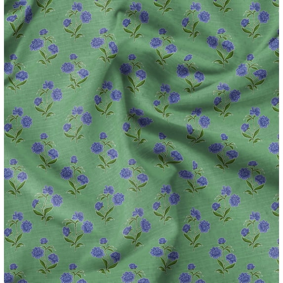 Soimoi Poly Canvas Green Fabric By the Yard - 56 Inch Wide -Florals Print Fabric - Elegant and Timeless Patterns for Fashion and Home Decor Printed Fabric