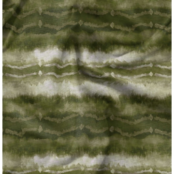 Soimoi Poly Canvas Green Fabric By the Yard - 56 Inch Wide -Tie & Dye Fabric - Colorful and Bohemian Prints for Fashion and Crafts Printed Fabric