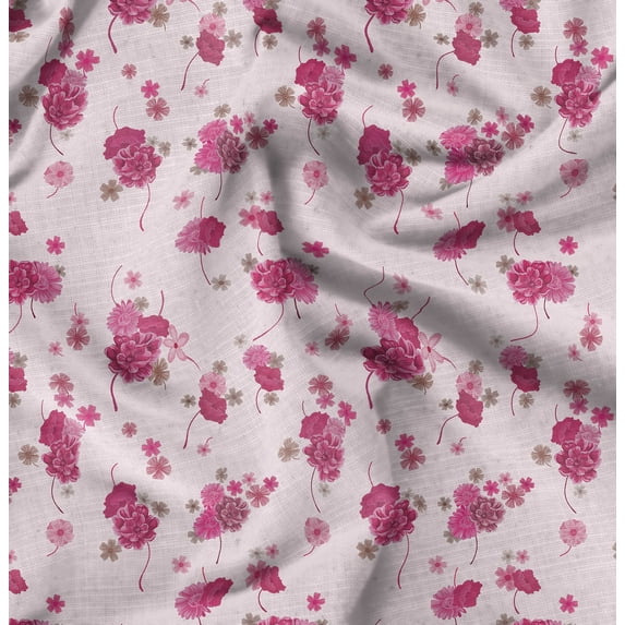 Soimoi Poly Canvas Pink Fabric By the Yard - 56 Inch Wide - Florals Print Fabric - Elegant and Timeless Patterns for Fashion and Home Decor Printed Fabric
