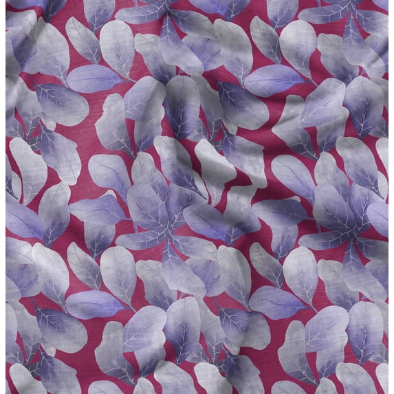 Soimoi Poly Canvas Pink Fabric By the Yard - 56 Inch Wide - Leaves Print Fabric - Nature - Inspired Elegance for Apparel and Decor Printed Fabric